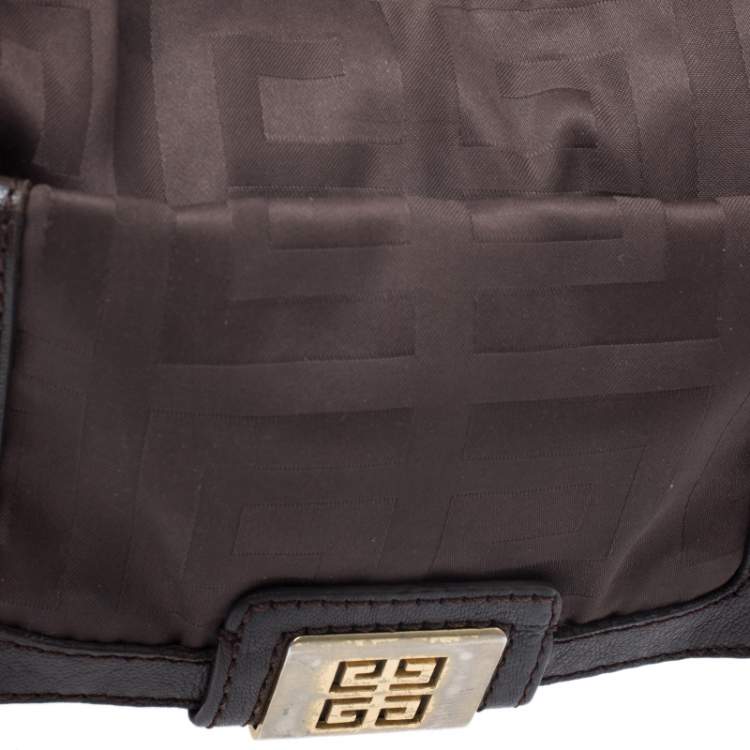 Pre Owned Givenchy Brown Signature Fabric and Leather Hobo