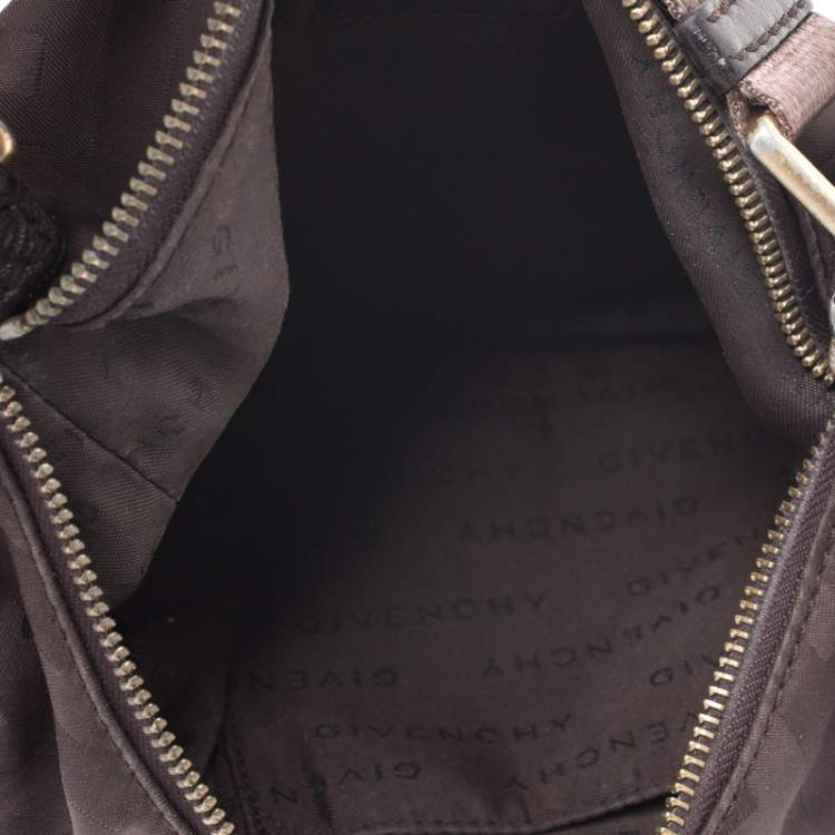Pre Owned Givenchy Brown Signature Fabric and Leather Hobo