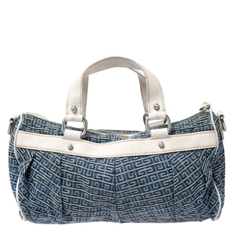 مملوكة مسبقًا Givenchy Blue/White Denim and Leather Crossbody Bag