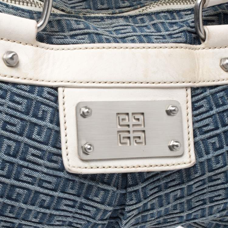 مملوكة مسبقًا Givenchy Blue/White Denim and Leather Crossbody Bag