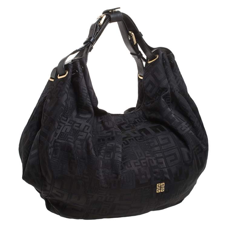 Pre Owned Givenchy Black Monogram Canvas Double Handle Hobo