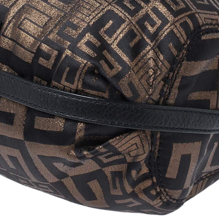Pre Owned Givenchy Black/Bronze Signature Shimmering Fabric Hobo