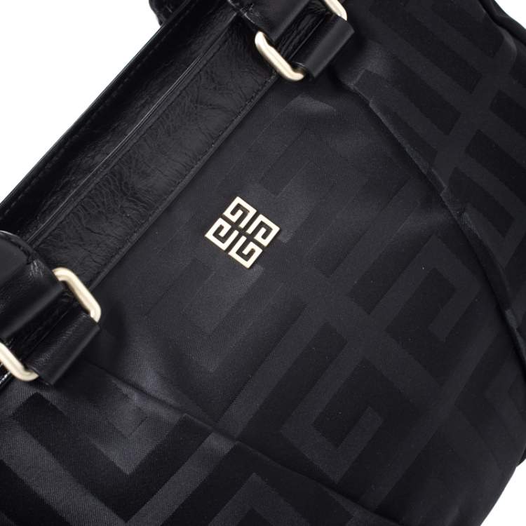 Pre Owned Givenchy Black Monogram Nylon and Leather Satchel