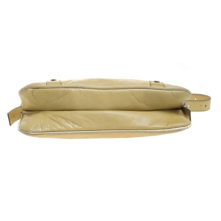 Pre Owned Givenchy Light Yellow Leather Small Baguette Bag