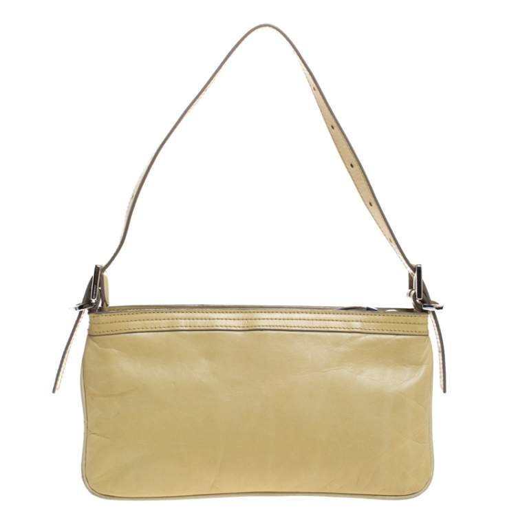 Pre Owned Givenchy Light Yellow Leather Small Baguette Bag
