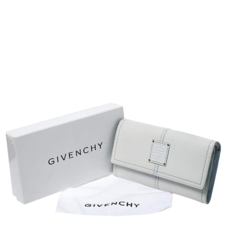 Pre Owned Givenchy White Leather Continental Wallet