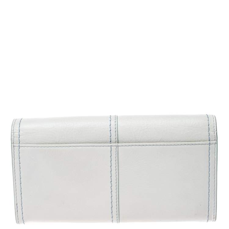 Pre Owned Givenchy White Leather Continental Wallet