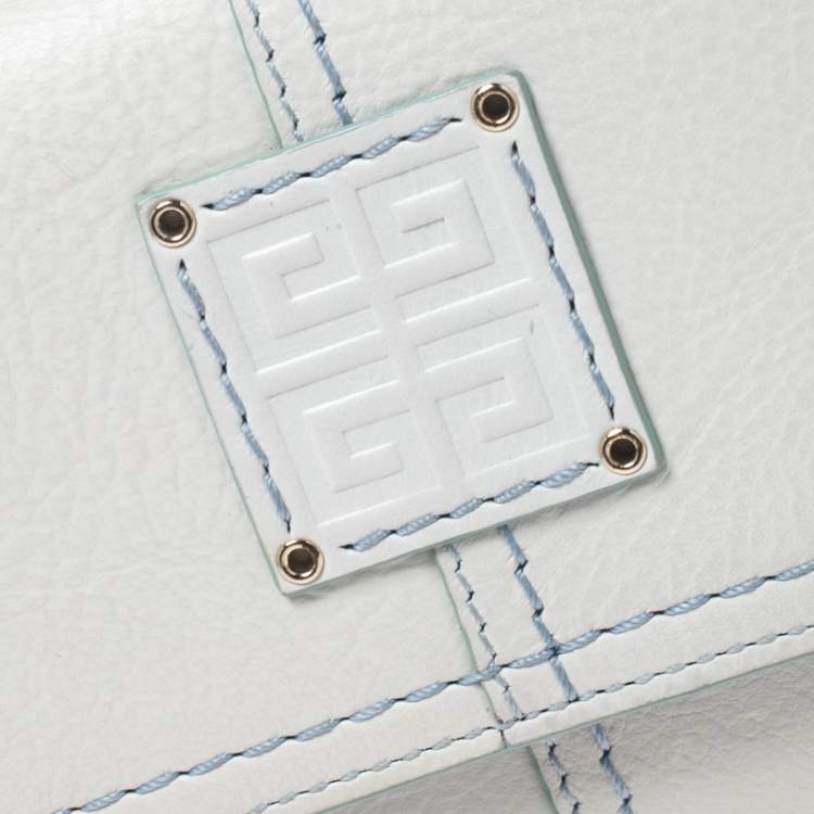 Pre Owned Givenchy White Leather Continental Wallet
