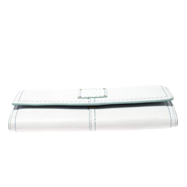 Pre Owned Givenchy White Leather Continental Wallet