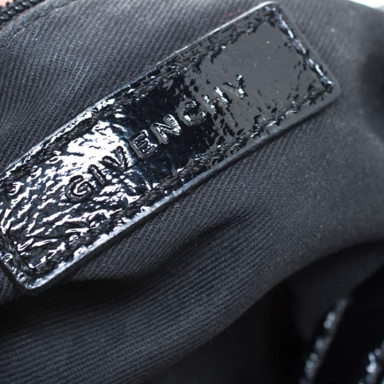 Pre Owned Givenchy Brown/Black  Monogram Canvas and Patent Leather Hobo