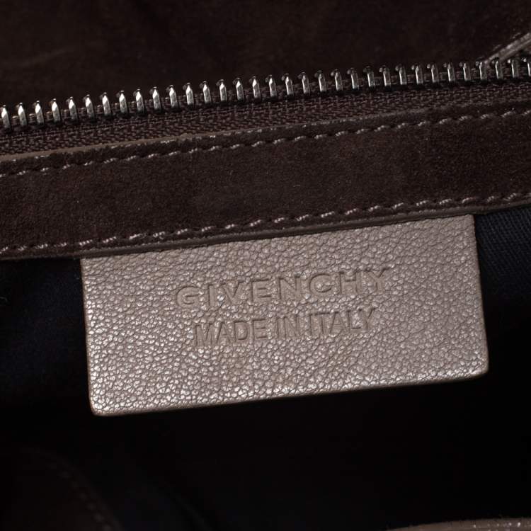 Pre Owned Givenchy Grey Leather Nightingale Shopper Toe Bag