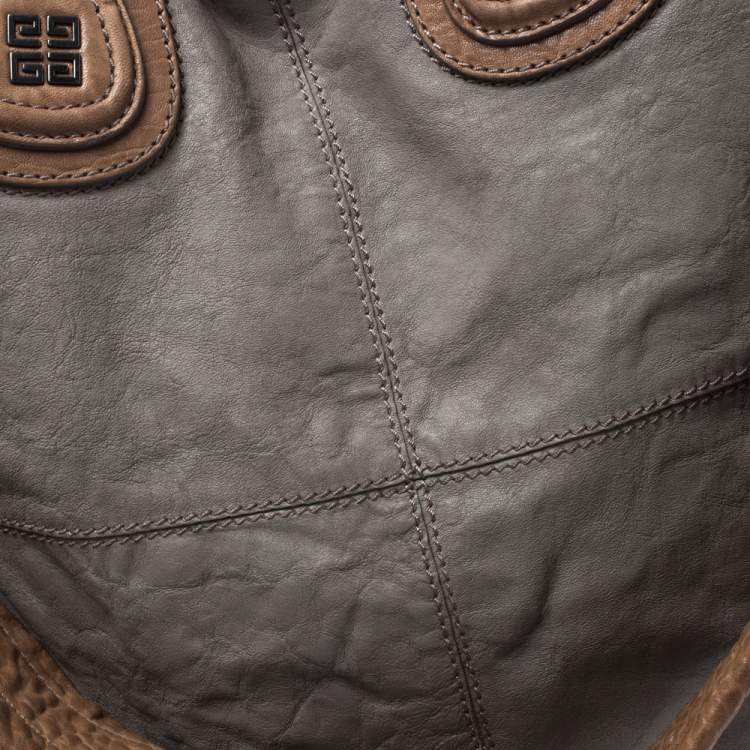 Pre Owned Givenchy Grey Leather Nightingale Shopper Toe Bag
