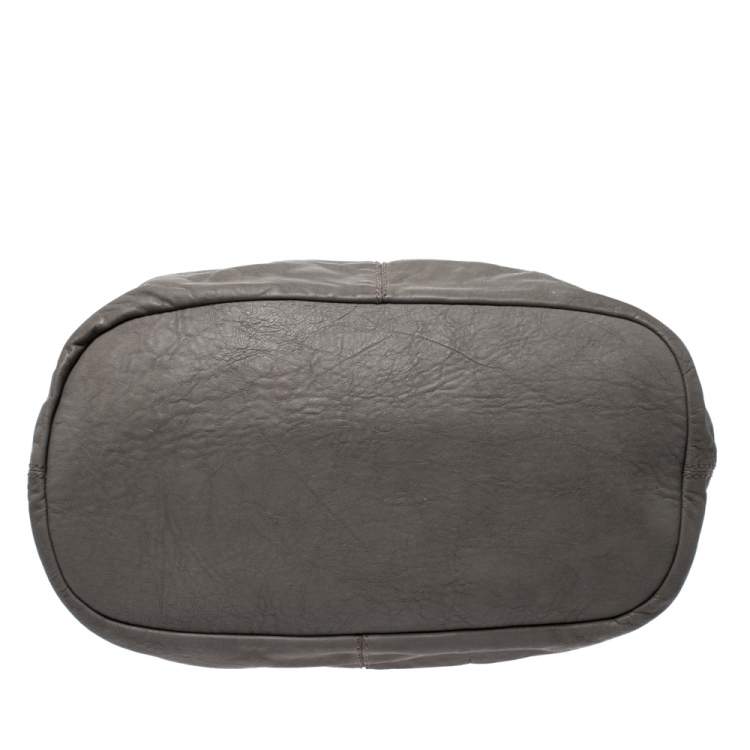 Pre Owned Givenchy Grey Leather Nightingale Shopper Toe Bag
