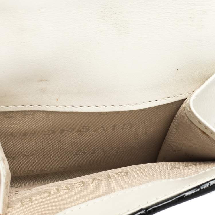 Pre Owned Givenchy White Patent Leather Compact  Wallet