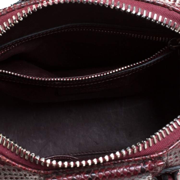 Pre Owned Givenchy Burgundy Python Mini Antigona Satchel