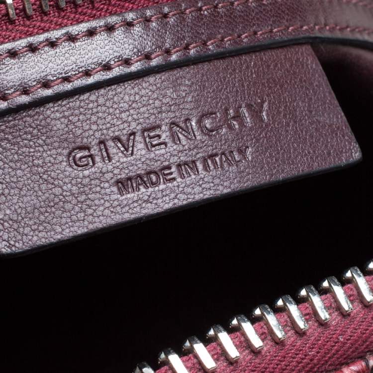 Pre Owned Givenchy Burgundy Python Mini Antigona Satchel