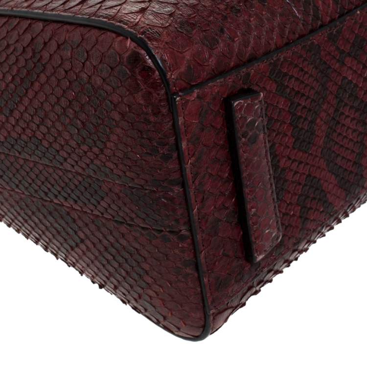 Pre Owned Givenchy Burgundy Python Mini Antigona Satchel