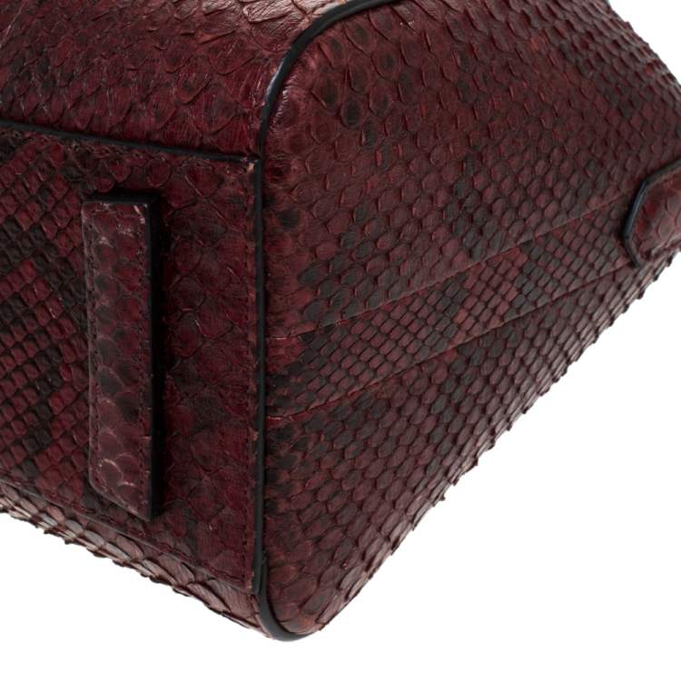 Pre Owned Givenchy Burgundy Python Mini Antigona Satchel