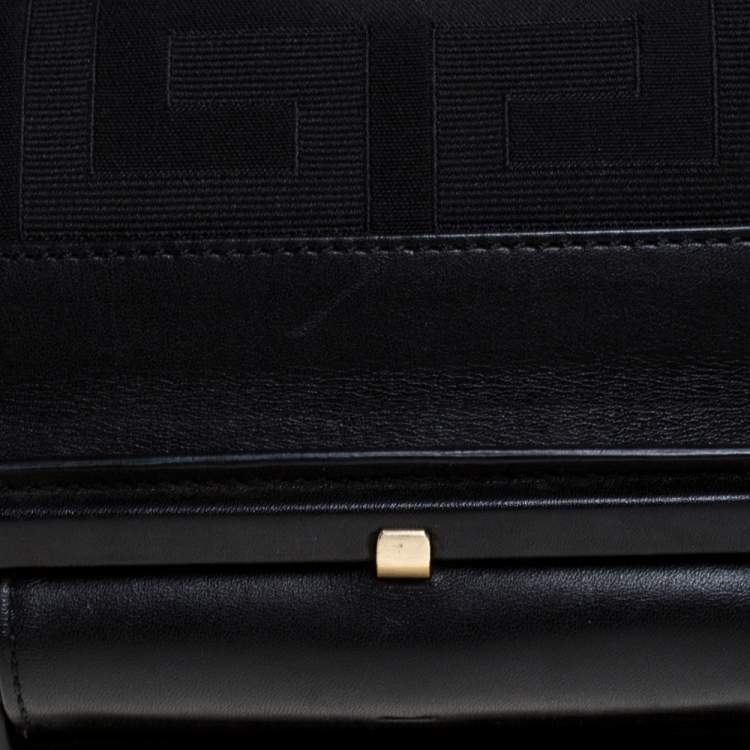 Pre Owned Givenchy Black Monogram Canvas and Leather Shoulder Bag