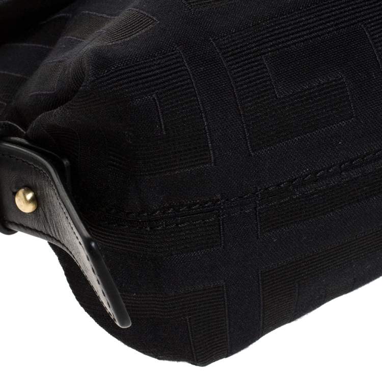 Pre Owned Givenchy Black Monogram Canvas and Leather Shoulder Bag