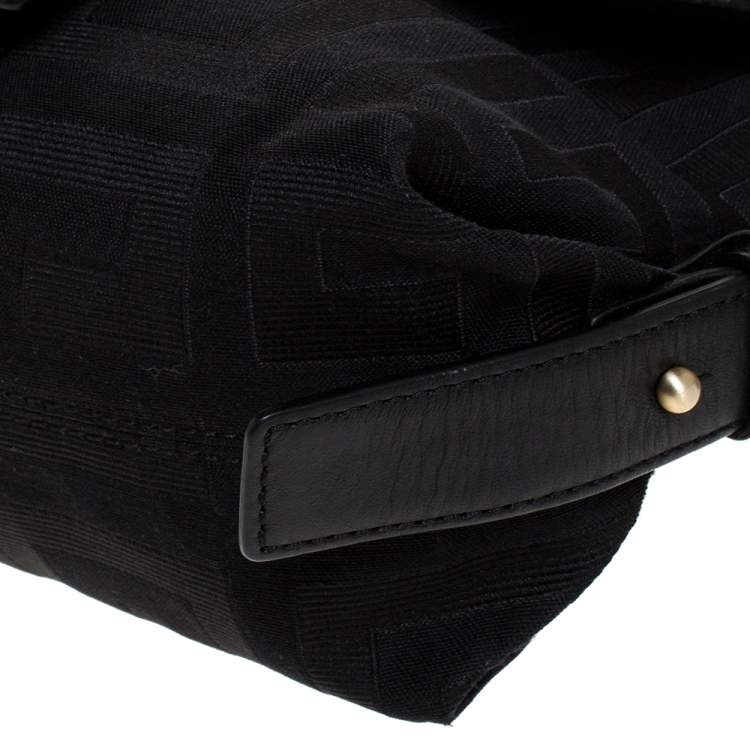 Pre Owned Givenchy Black Monogram Canvas and Leather Shoulder Bag
