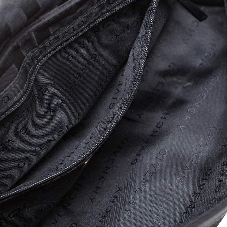 Pre Owned Givenchy Black Monogram Canvas and Leather Shoulder Bag