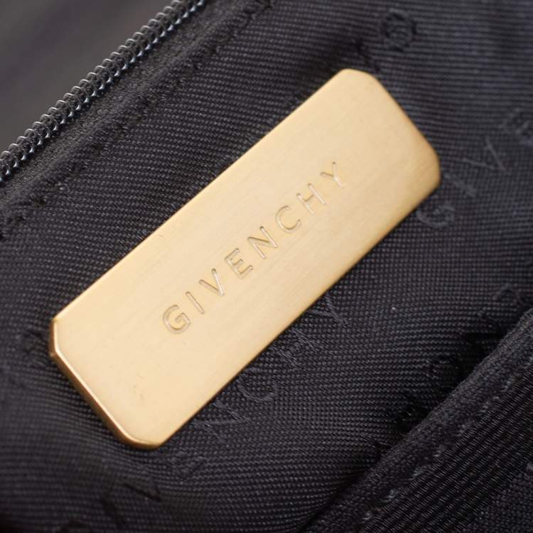 Pre Owned Givenchy Black Monogram Canvas and Leather Shoulder Bag