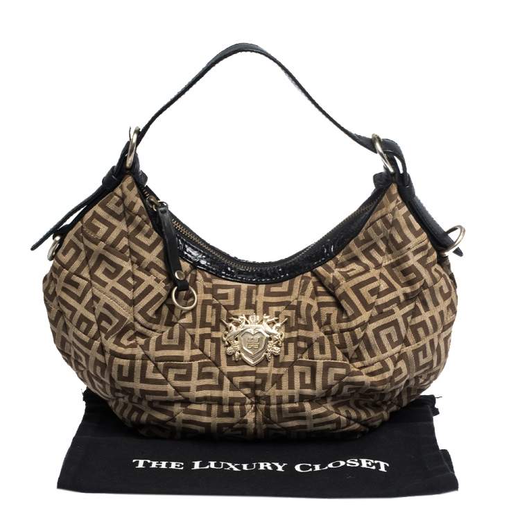 مملوكة مسبقًا Givenchy Brown/Black Monogram Canvas and Leather Hobo