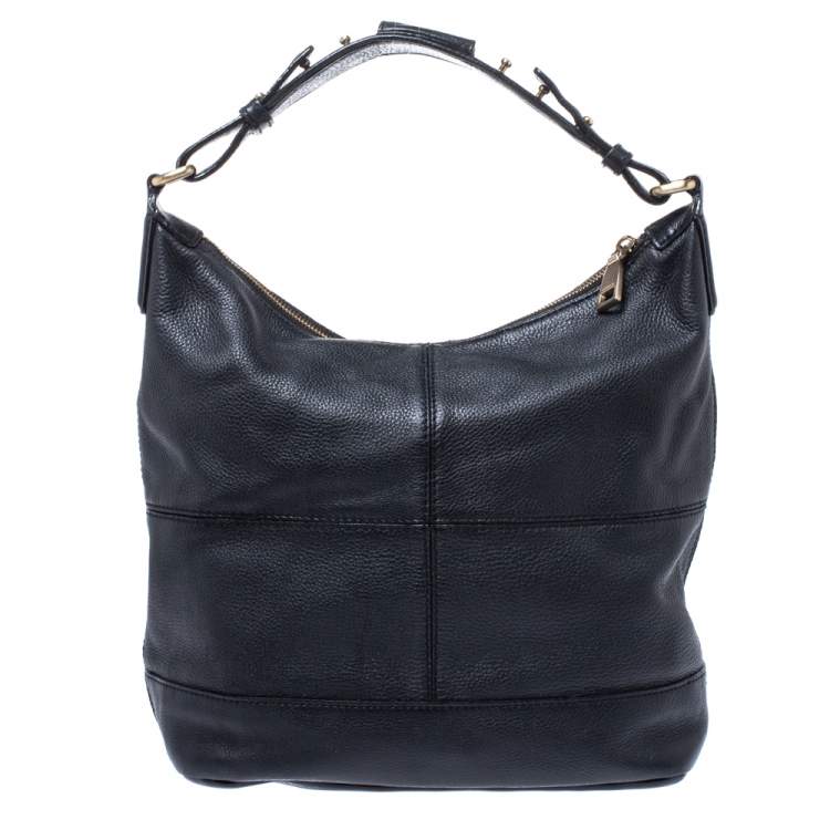 مملوكة مسبقًا Givenchy Black Leather Logo Hobo