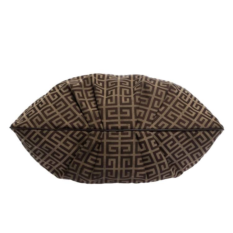 Pre Owned Givenchy Brown Monogram Canvas and Leather Flap Hobo