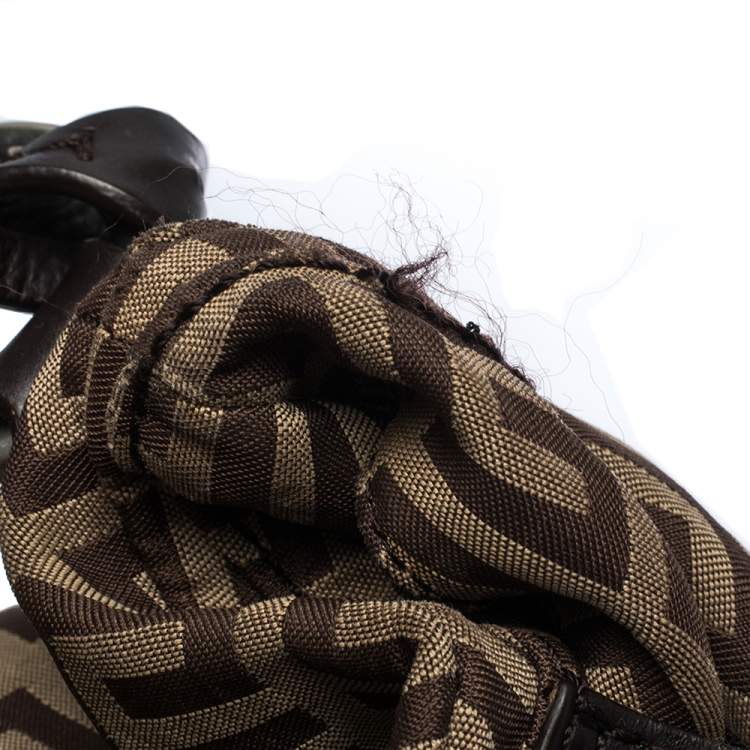 Pre Owned Givenchy Brown Monogram Canvas and Leather Flap Hobo