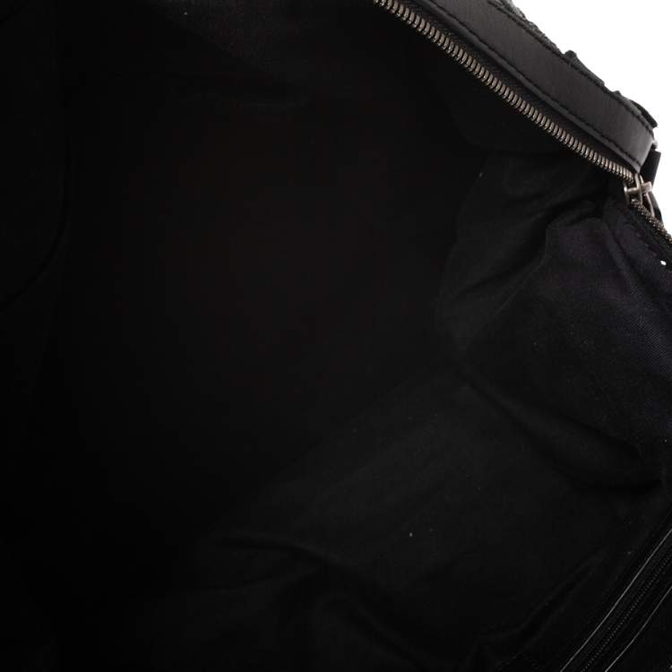 Pre Owned Givenchy Black Leather and Nylon Medium Nightingale Satchel