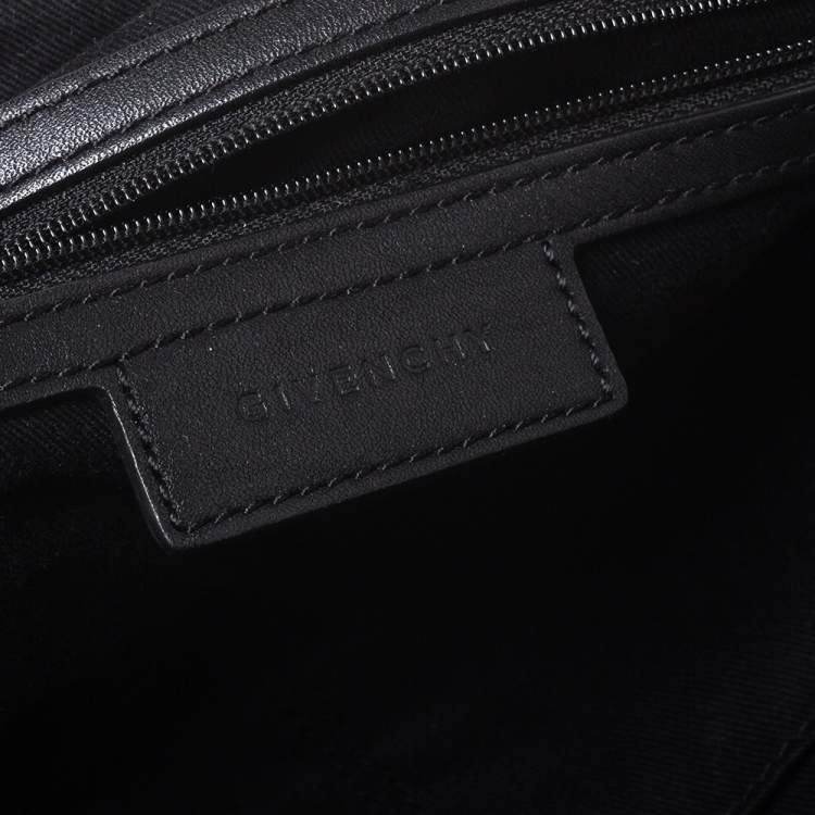 Pre Owned Givenchy Black Leather and Nylon Medium Nightingale Satchel