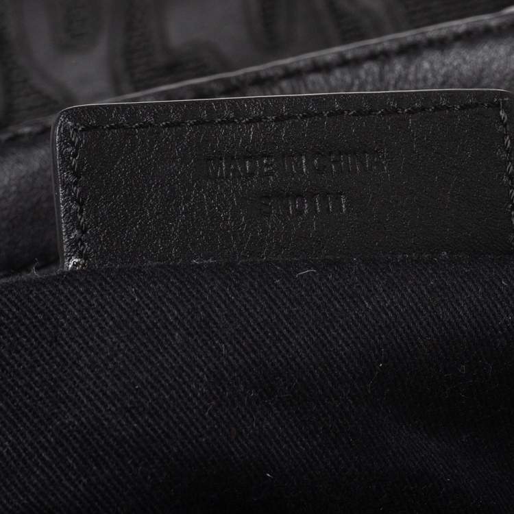 Pre Owned Givenchy Black Leather and Nylon Medium Nightingale Satchel