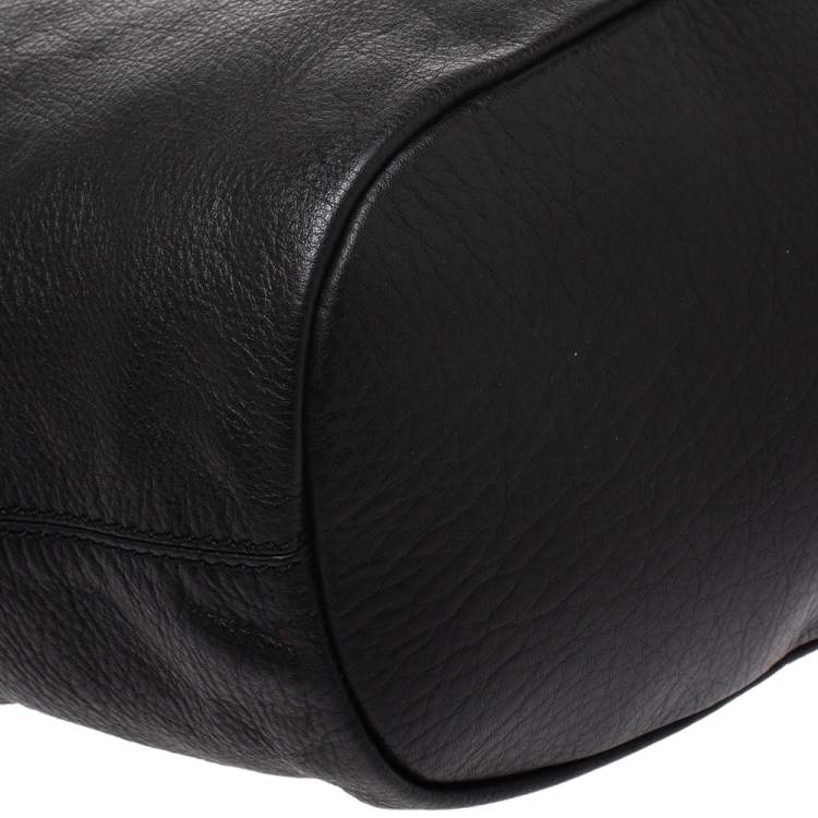 Pre Owned Givenchy Black/Red Leather Nightingale Satchel