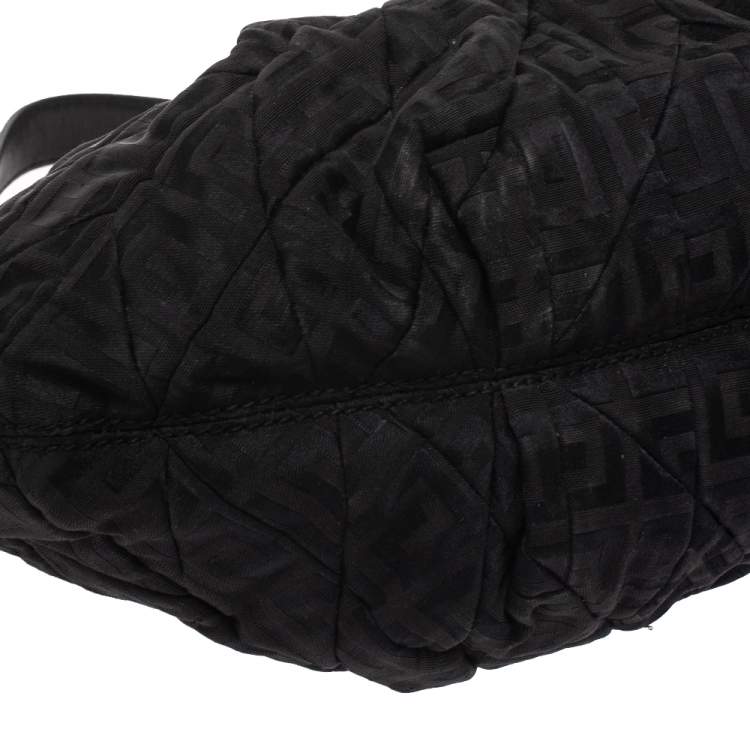 Pre Owned Givenchy Black Monogram Canvas and Leather Hobo 