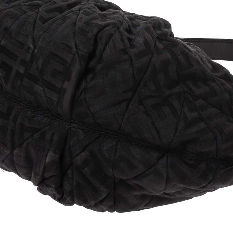 Pre Owned Givenchy Black Monogram Canvas and Leather Hobo 