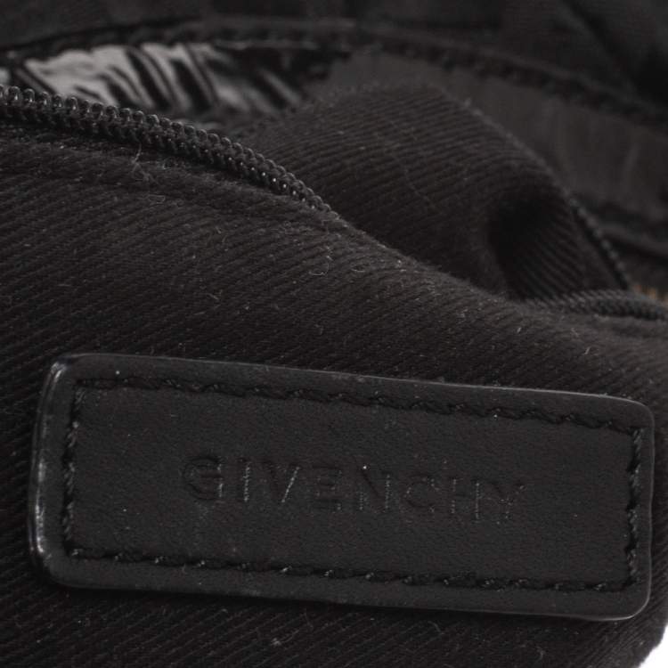Pre Owned Givenchy Black Monogram Canvas and Leather Hobo 