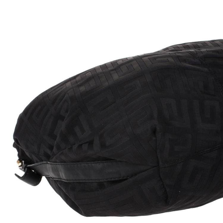 Pre Owned Givenchy Black Monogram Canvas Flap Hobo