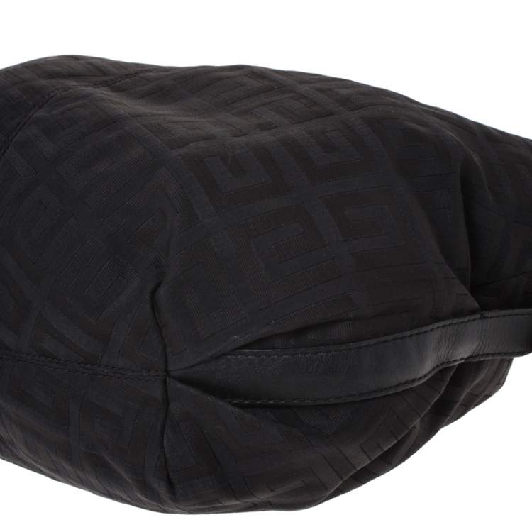Pre Owned Givenchy Black Monogram Canvas Flap Hobo