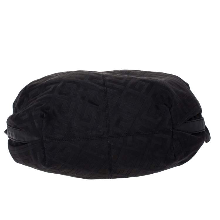 Pre Owned Givenchy Black Monogram Canvas Flap Hobo