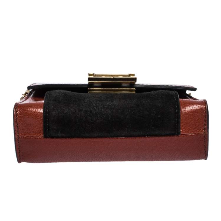 Pre Owned Givenchy Brown/Black Leather and Suede GV3 Belt Bag