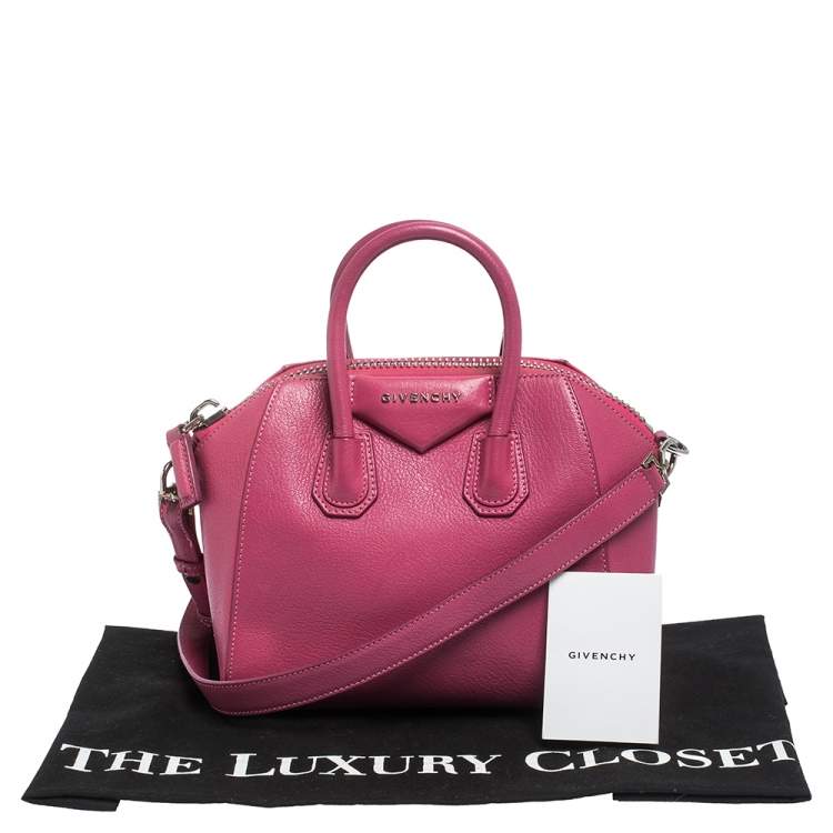 Pre Owned Givenchy Pink Leather Mini Antigona Satchel