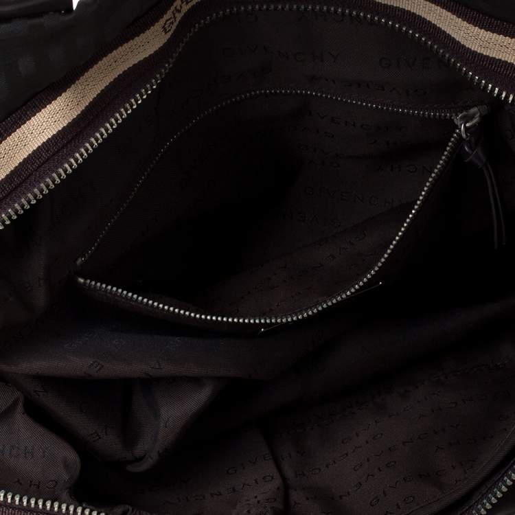 Pre Owned Givenchy Dark Brown Monogram Nylon and Leather Satchel
