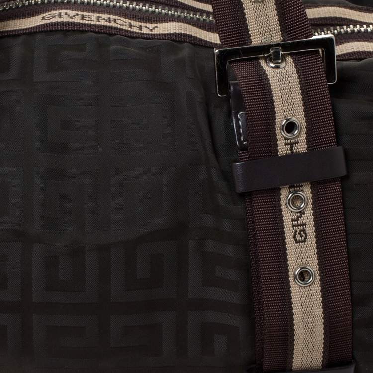 Pre Owned Givenchy Dark Brown Monogram Nylon and Leather Satchel