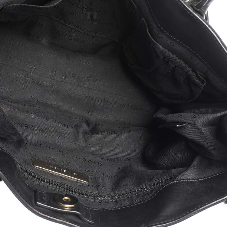 Pre Owned Givenchy Black Monogram Canvas and Leather Tassel Tote 