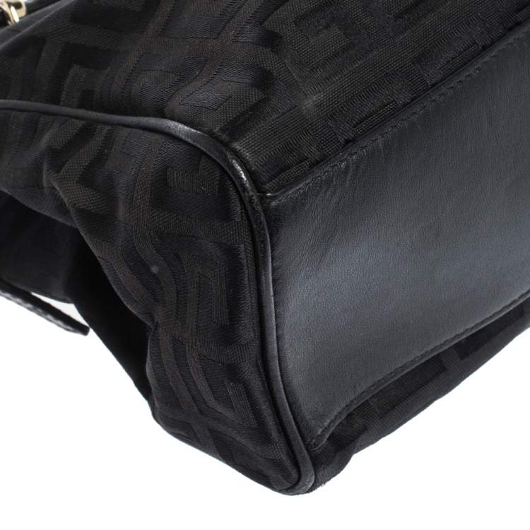 Pre Owned Givenchy Black Monogram Canvas and Leather Tassel Tote 