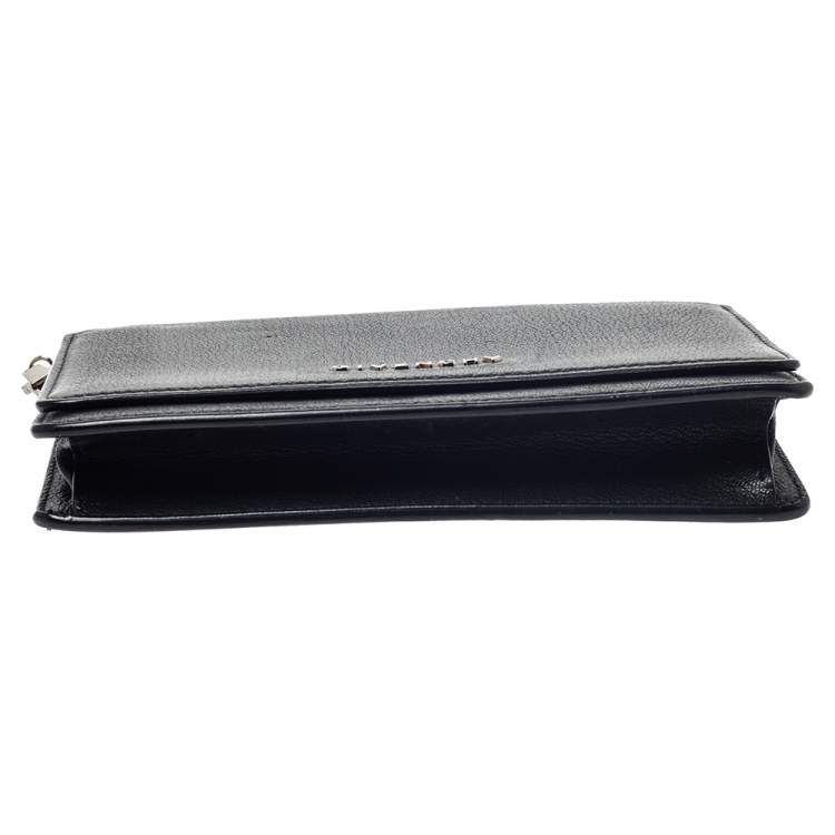 Pre Owned Givenchy Black Leather Pandora Wallet on Chain
