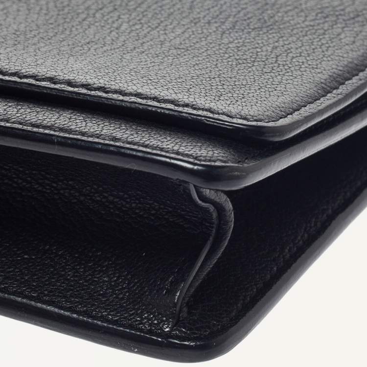 Pre Owned Givenchy Black Leather Pandora Wallet on Chain