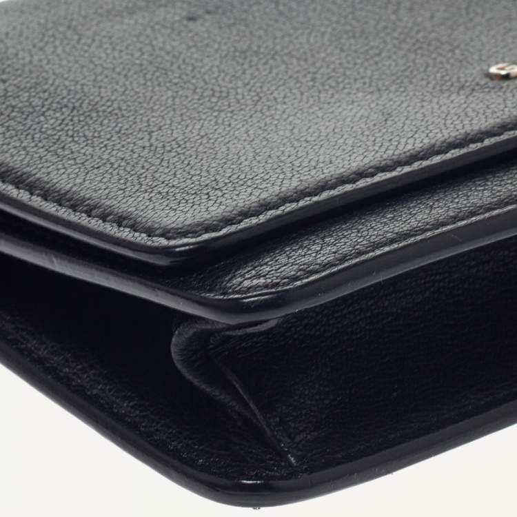 Pre Owned Givenchy Black Leather Pandora Wallet on Chain